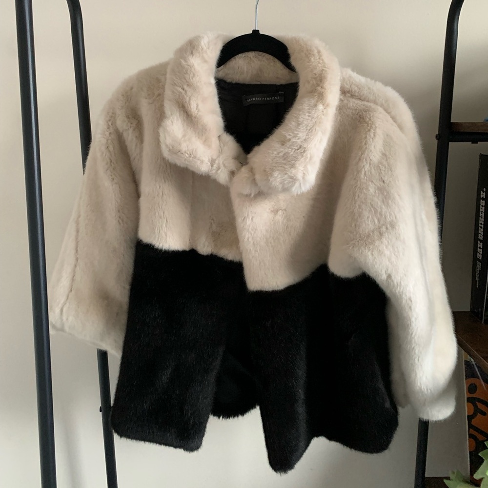 SANDRO FERRONE faux fur jacket two tone